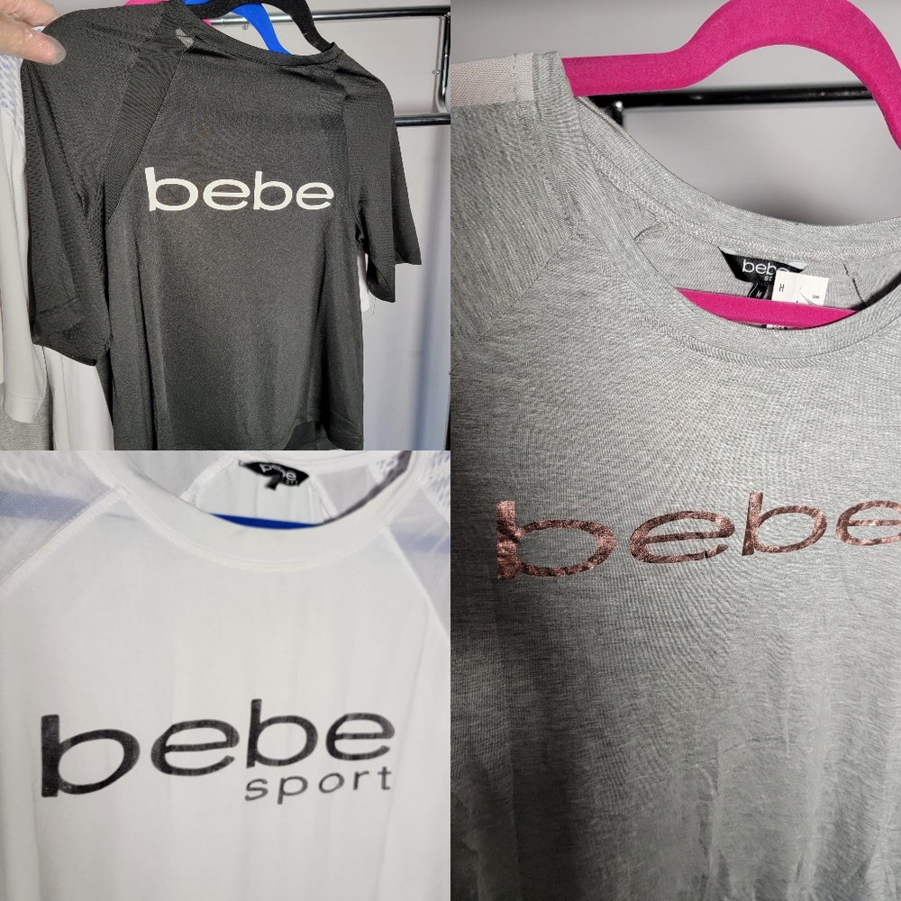 3 BEBE TAG still on BRAND NEW Bebe Sport shirts